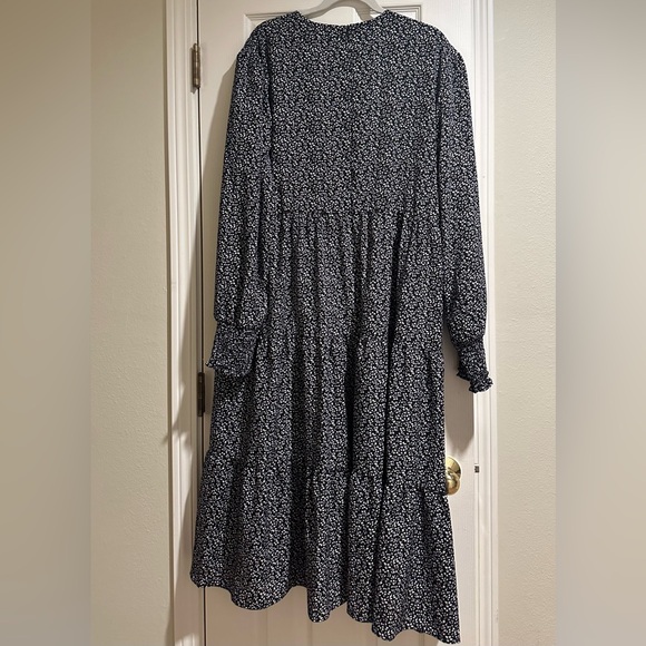 NWT Indie & Co Black and White Floral Tiered Midi Dress Women’s Size XXXL - Picture 7 of 7